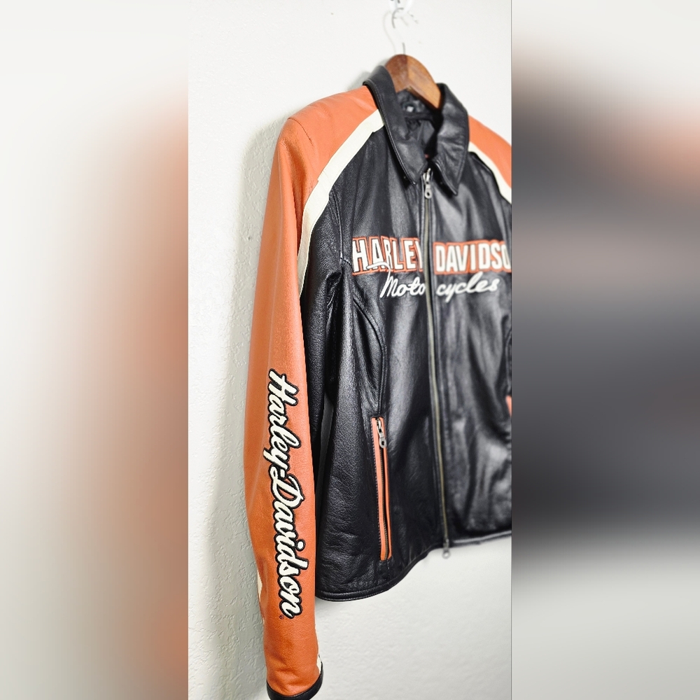 Harley Davidson Women's Bikercore Motorcycle Leather Jacket - Size 1W (18/20) - Picture 7 of 17